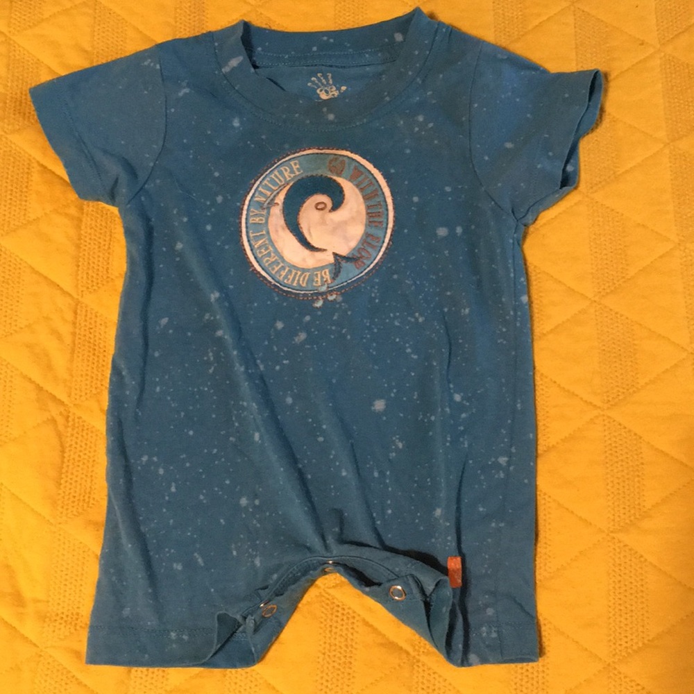 Bleached blue organic onesie